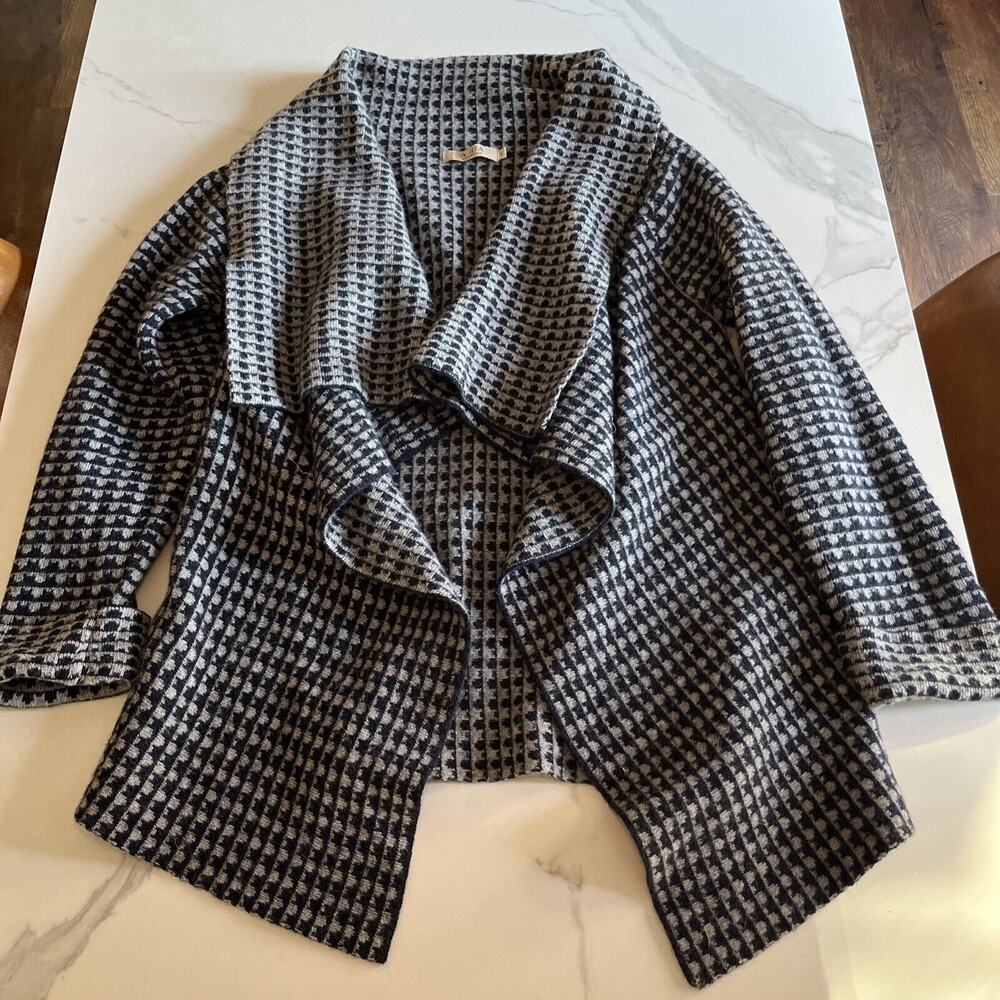 A Ida Cardigan Womens Size Small Gray and Blue Wool Blend Made in Italy Sweater